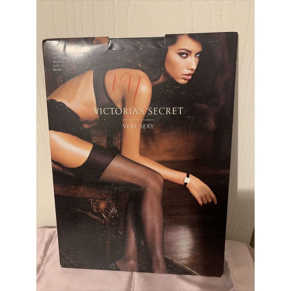 victoria's secret Very Sexy Classic Stocking Black Size B 15 Denier Discontinued